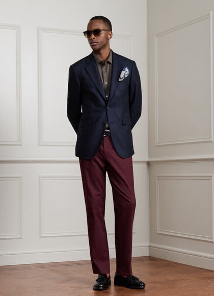 Classic Fit Stretch Cotton-Cashmere Trouser