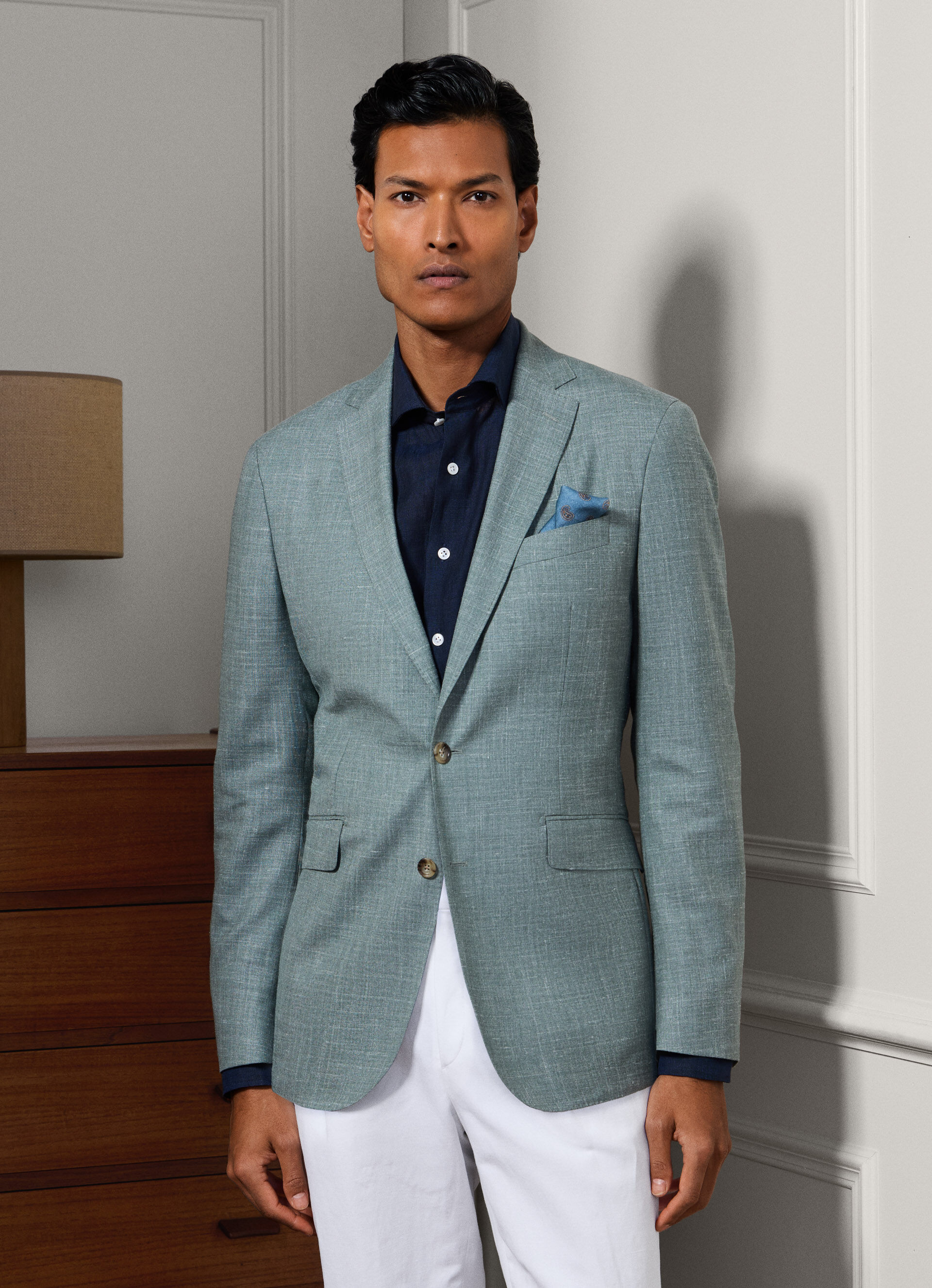 Wool Silk Hopsack Blazer - Woven In Italy | Hackett