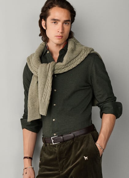 Tailored Fit Melange Jersey Shirt