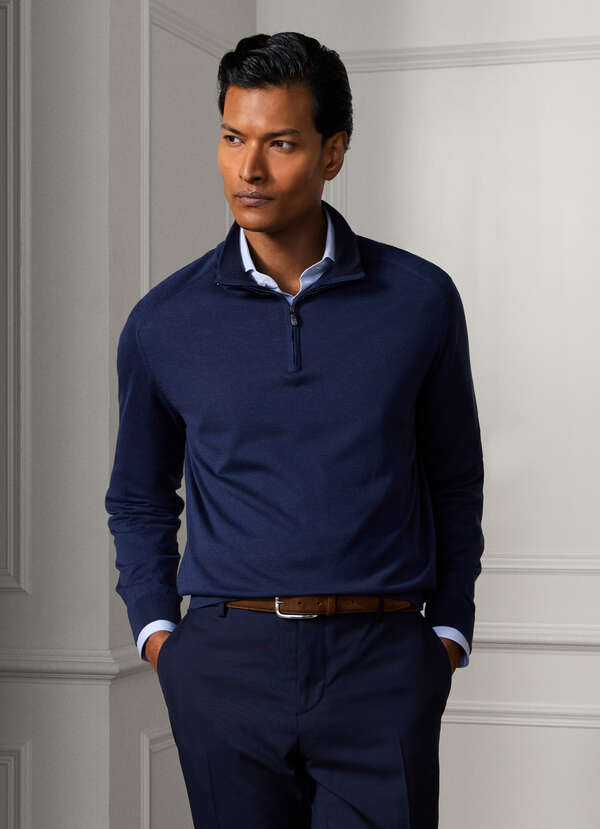 Silk-Cotton Quarter Zip Jumper