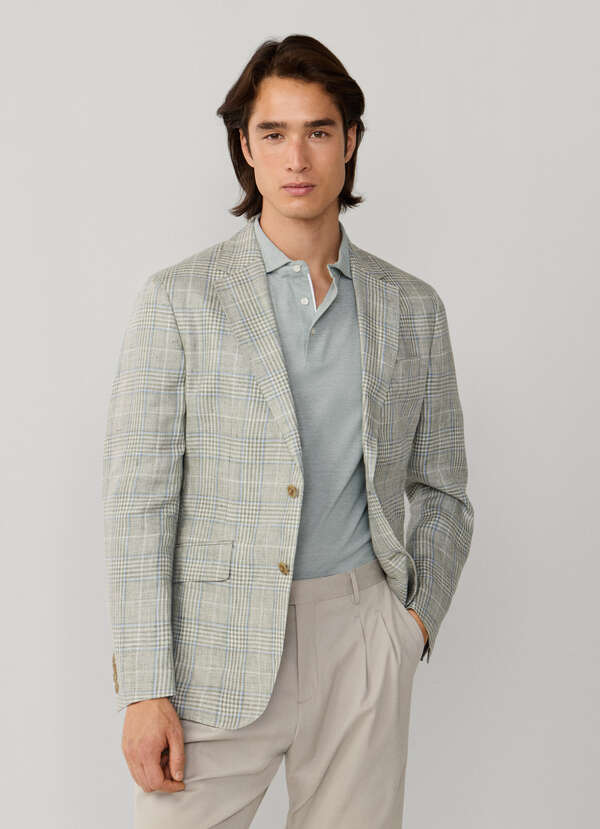 Linen Prince of Wales Blazer