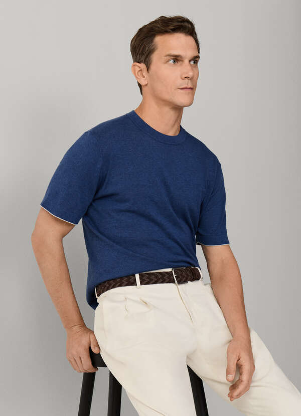 Cotton-Linen Knitted Short Sleeve T-Shirt Cotton-Linen Knitted Short Sleeve T-Shirt