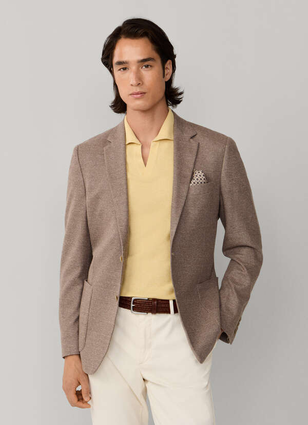 Cotton-Linen Textured Jersey Blazer Cotton-Linen Textured Jersey Blazer