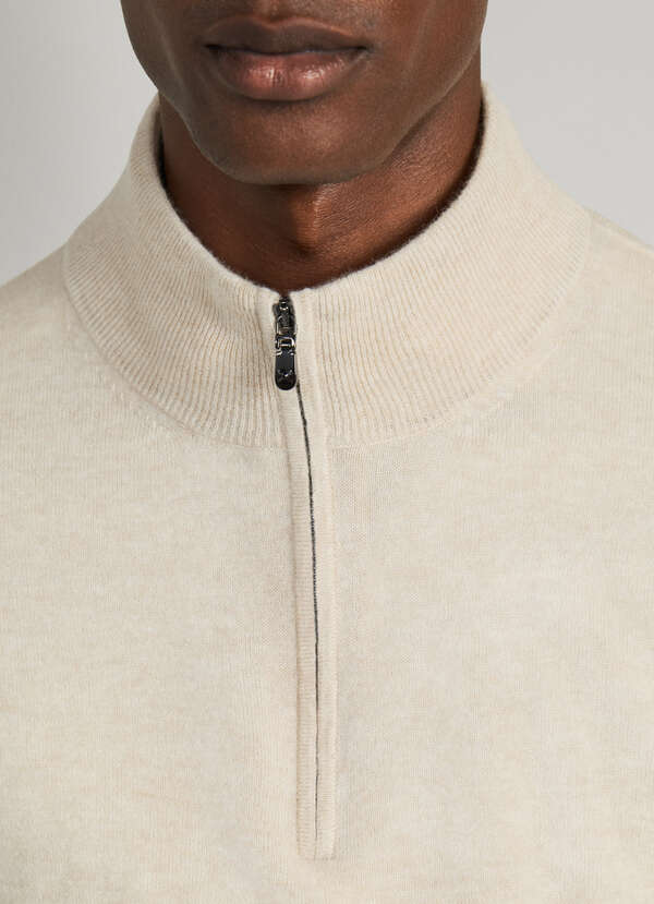 Cashmere Quarter Zip Jumper - 2