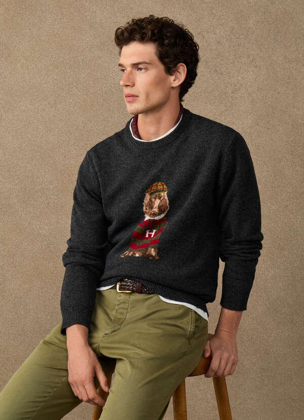 Merino Wool Harry Crew Neck Jumper Merino Wool Harry Crew Neck Jumper