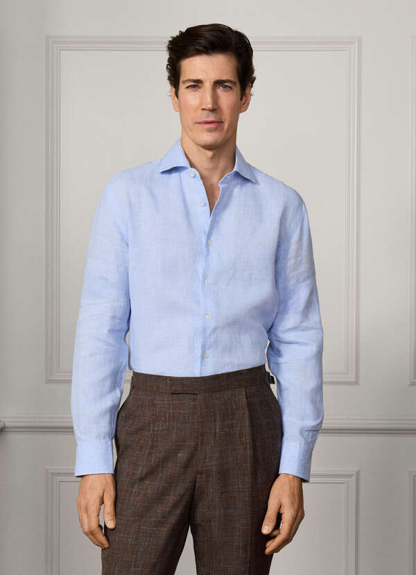 Tailored Fit Price Of Wales Linen Shirt - 2
