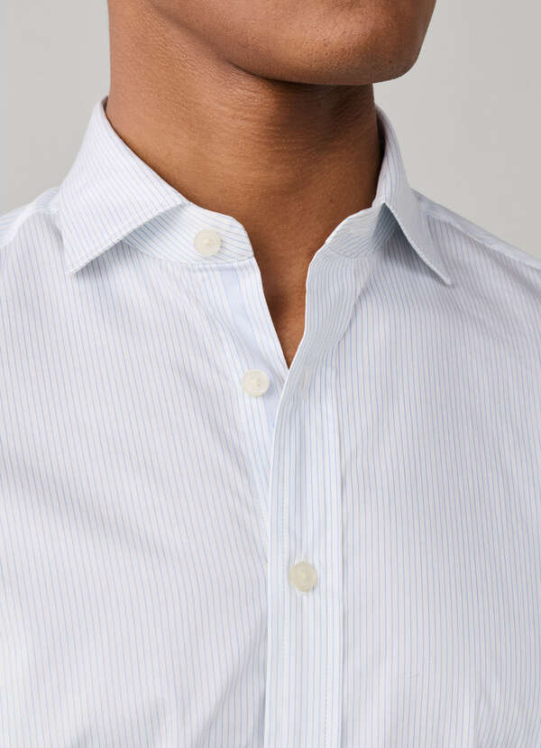 Tailored Fit Textured Fit Stripe Shirt - 2 Tailored Fit Textured Fit Stripe Shirt - 2