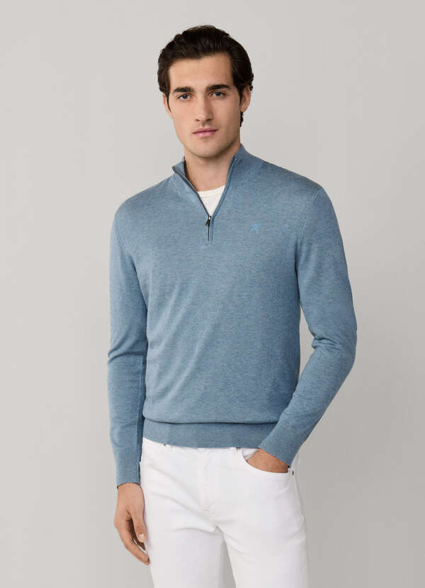 Cotton-Silk Quarter Zip Jumper - 2