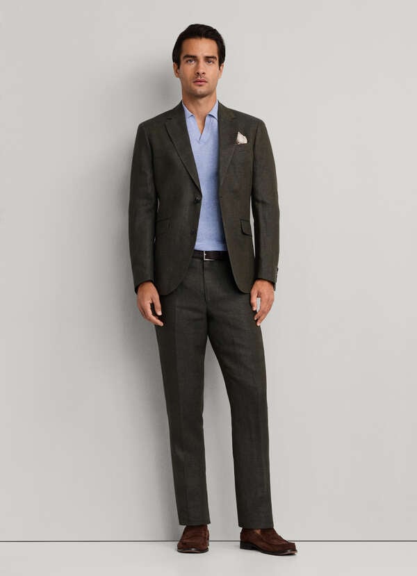 Linen Delave Hopsack Trouser Linen Delave Hopsack Trouser