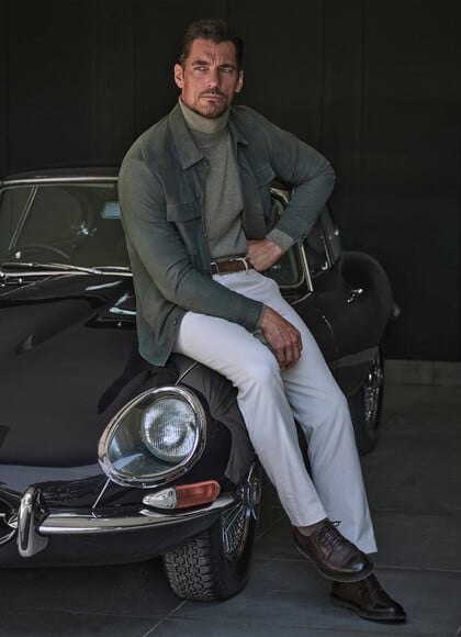 Classic Fit Stretch Cotton-Cashmere Trouser