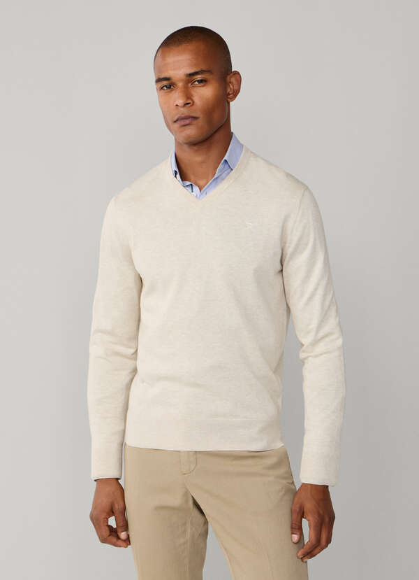 Cotton-Silk V-Neck Jumper - 2 Cotton-Silk V-Neck Jumper - 2