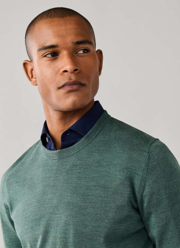 Merino Wool Crew-Neck Jumper - 2 Merino Wool Crew-Neck Jumper - 2
