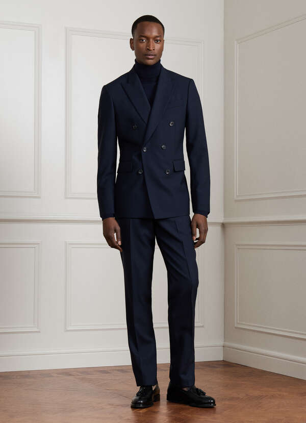 Wool Fresco Double Breasted Suit - Woven In England - 2