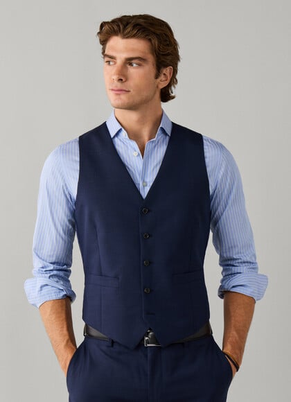 Wool Tropical Glencheck Waistcoat