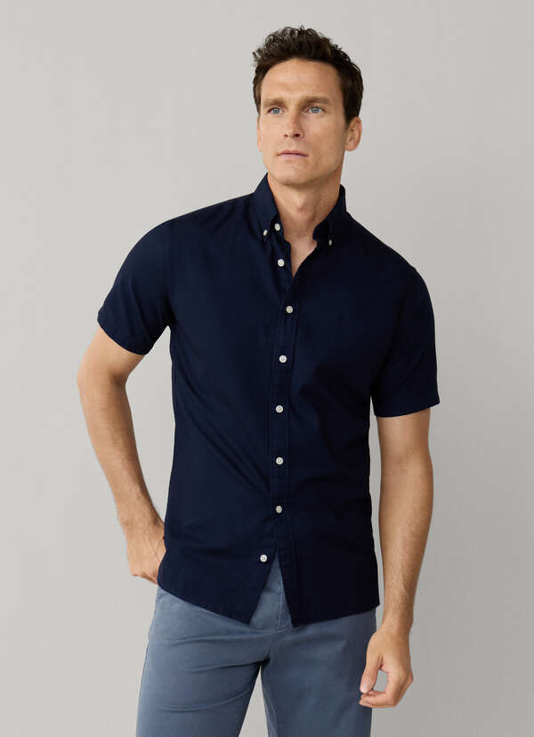 Tailored Fit Short Sleeve Oxford Shirt