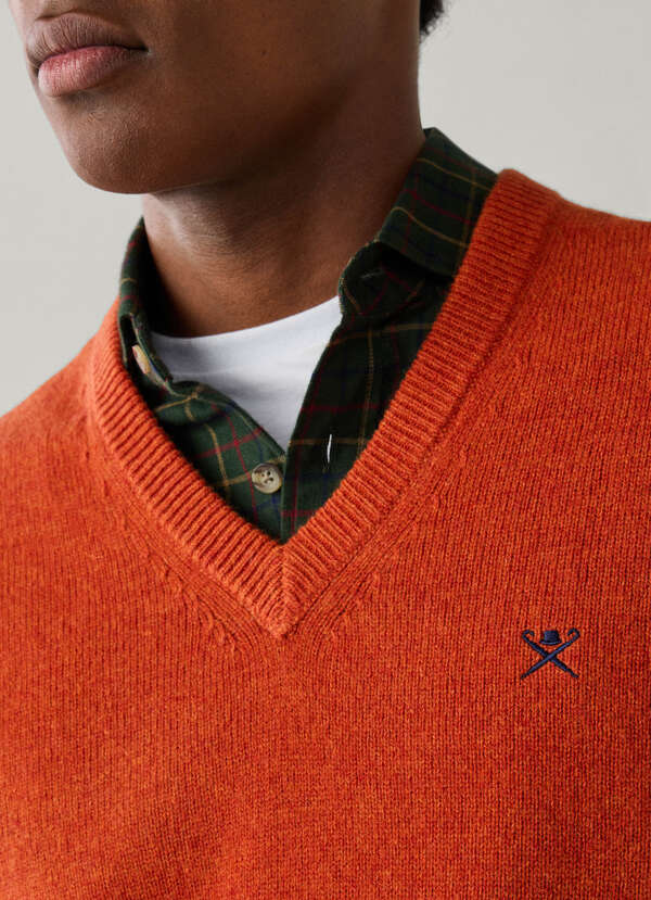 Lambswool V-Neck Jumper - 2