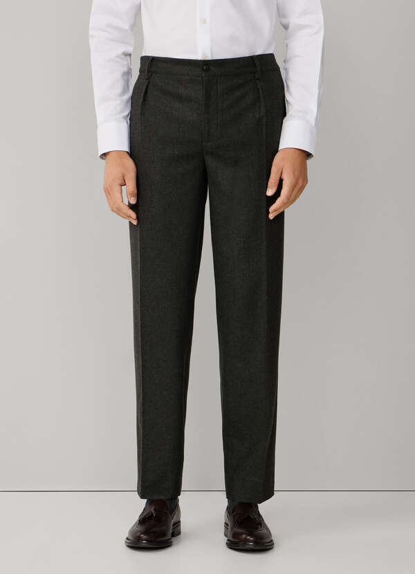 Slim Fit Kensington Wool Pleated Trouser - 2