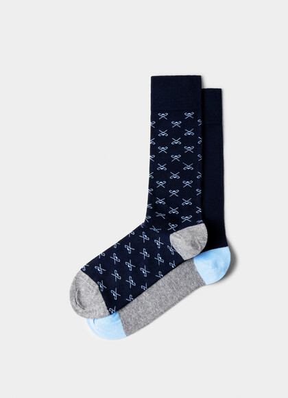 Two Pack Combed Cotton Icon Socks