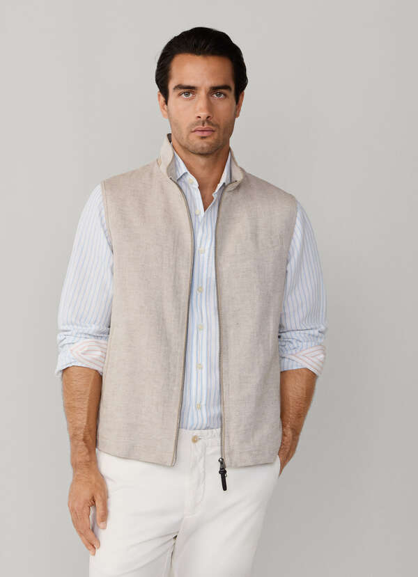Cotton-Linen Textured Gilet