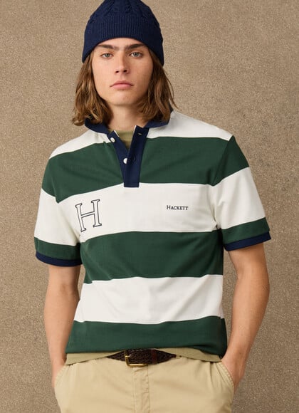 Classic Fit Short Sleeve Striped Polo