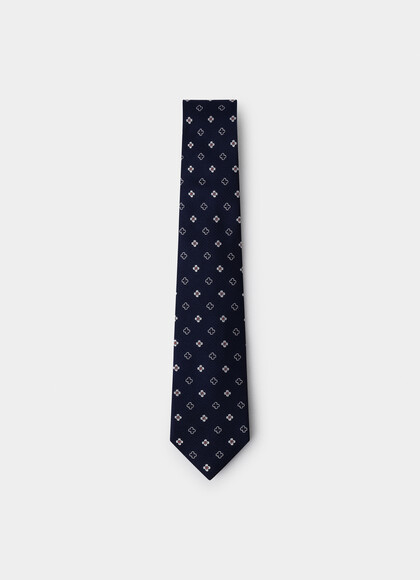Geometric Flower Silk Tie