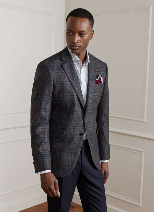 Wool-Cashmere Check Blazer - Woven in Italy
