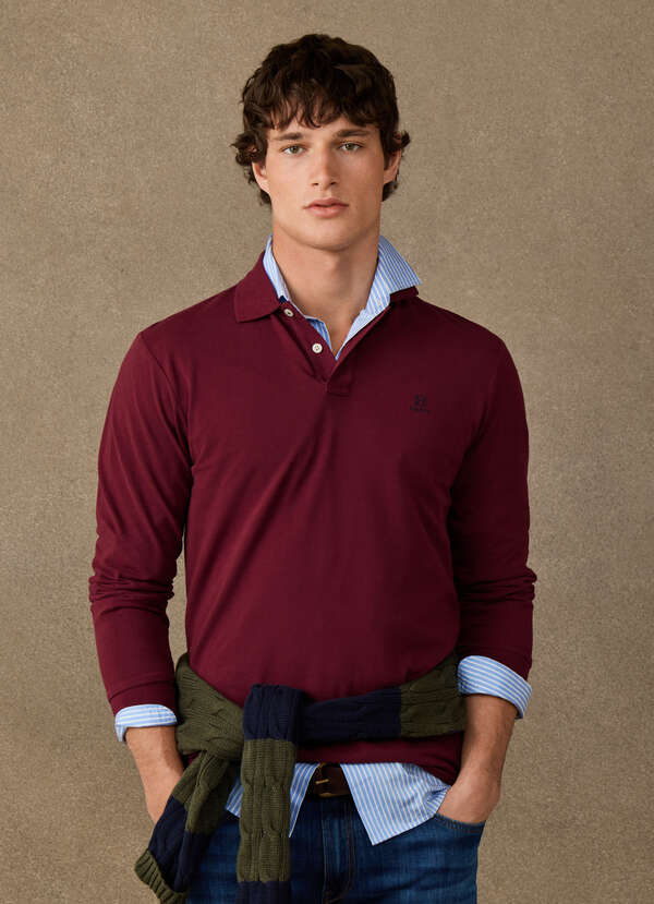 Classic Fit Long Sleeve Branded Polo