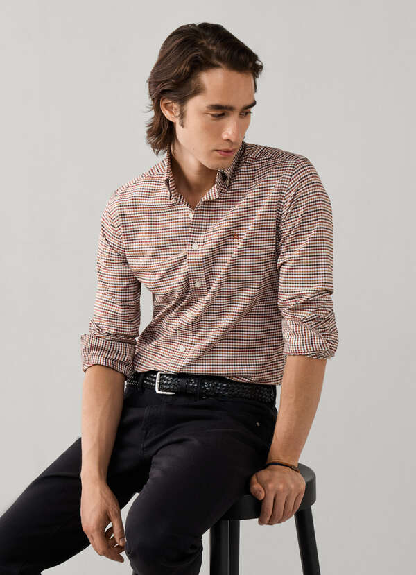 Tailored Fit Tri-Colour Gingham Shirt Tailored Fit Tri-Colour Gingham Shirt