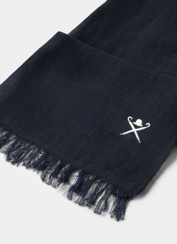 Linen Cotton Logo Scarf - 2