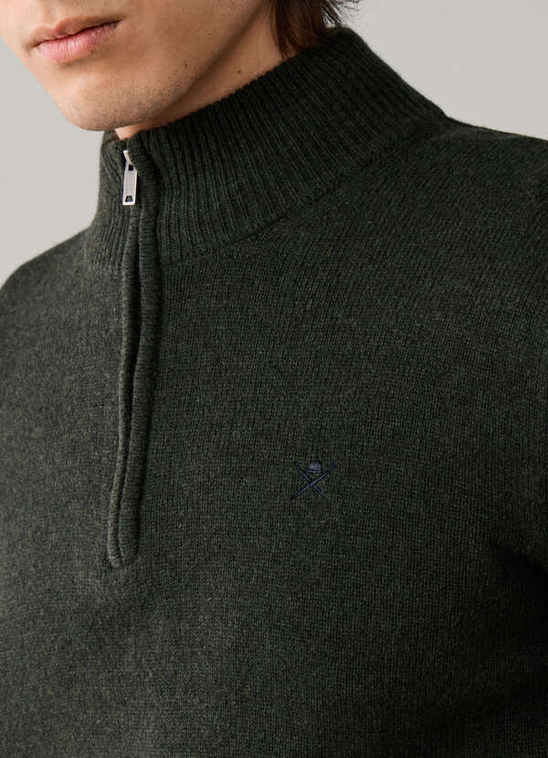 Lambswool Quarter Zip Jumper - 2