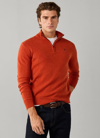Lambswool Quarter Zip Jumper