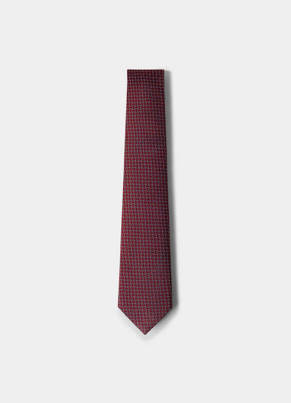 Silk Geometric Leaf Tie - Made in Italy