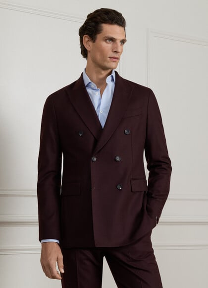 Wool Double Breasted Blazer -Woven in Italy