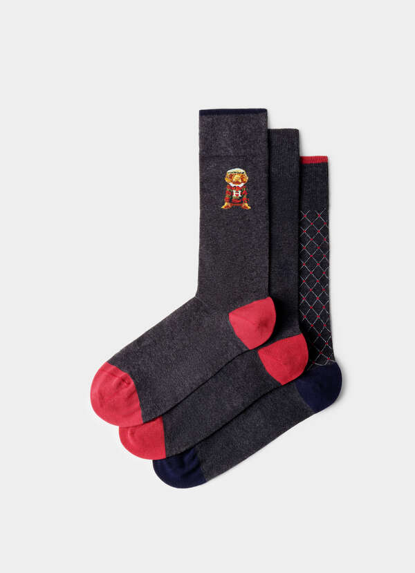 Three Pack Combed Cotton Harry Gift Socks