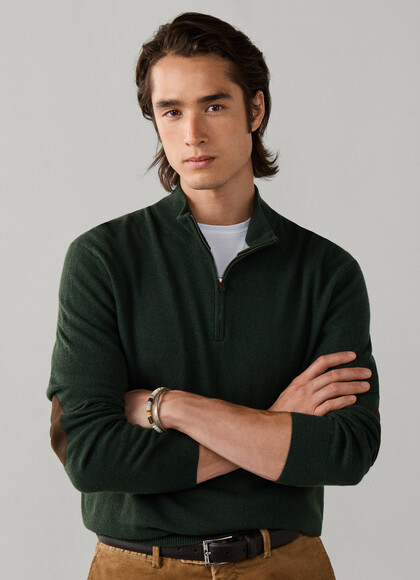 Merino Wool-Cashmere Quarter Zip Jumper