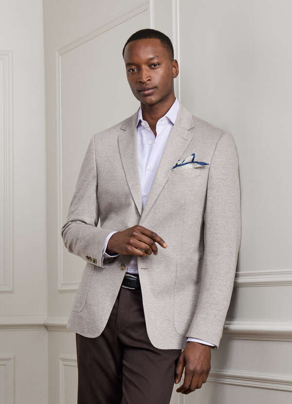 Lightweight Cotton-Linen Pique Blazer