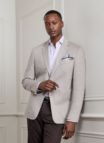 Lightweight Cotton-Linen Pique Blazer