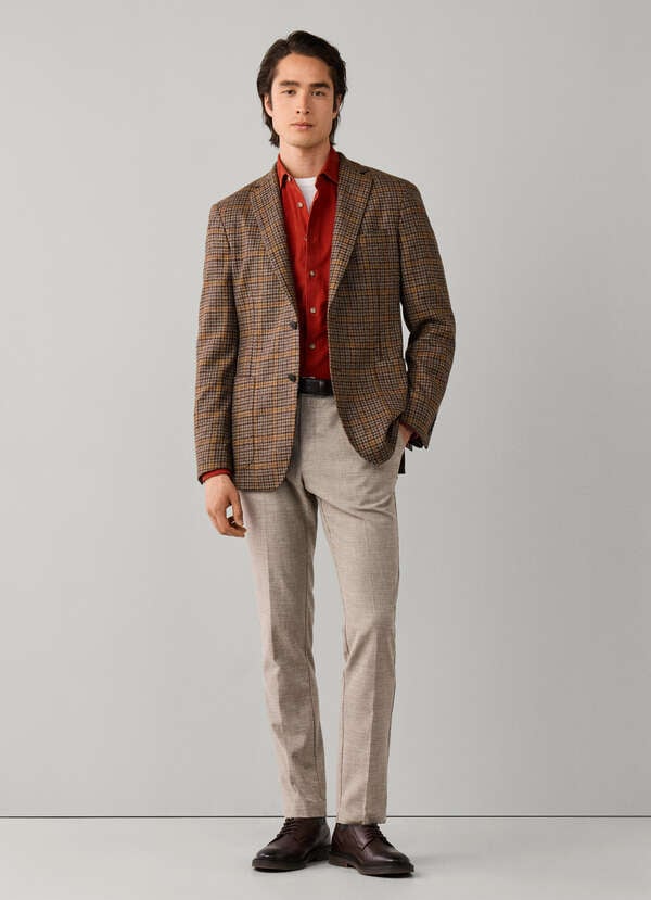 Wool-Cashmere Check Blazer - Woven in Italy - 2