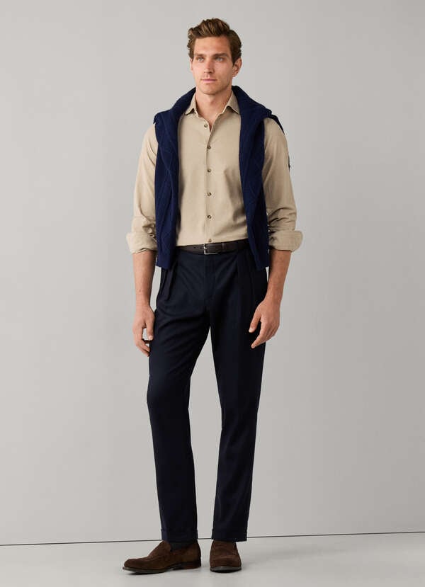Regular Fit Eton Double Pleat Trousers Regular Fit Eton Double Pleat Trousers