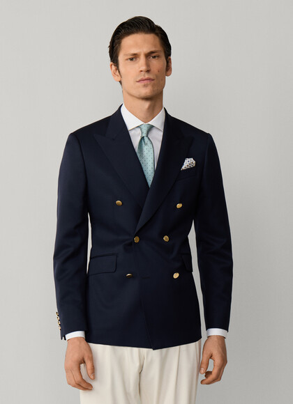 Wool Gold Button Blazer - Woven in England