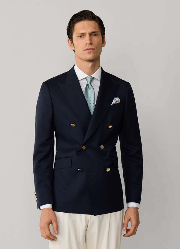 Wool Gold Button Blazer - Woven in England Wool Gold Button Blazer - Woven in England