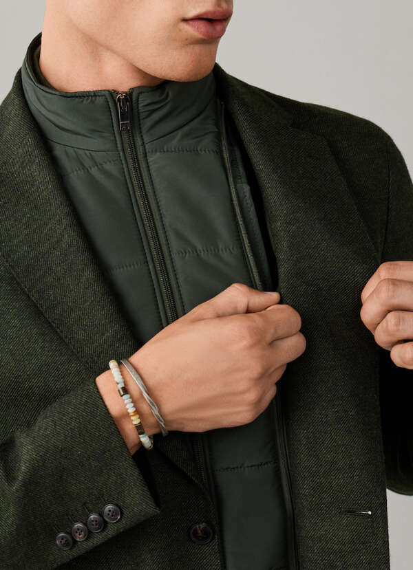 Wool Blend Twill Blazer with Removable Bib - 2 Wool Blend Twill Blazer with Removable Bib - 2