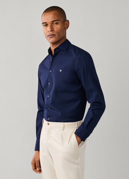Tailored Fit Stretch Poplin Shirt