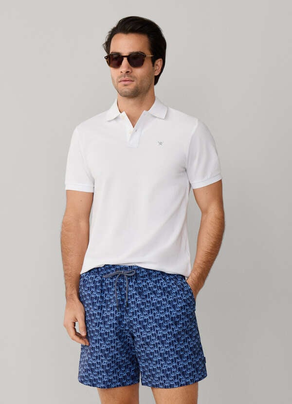 Palm Print Swim Trunk