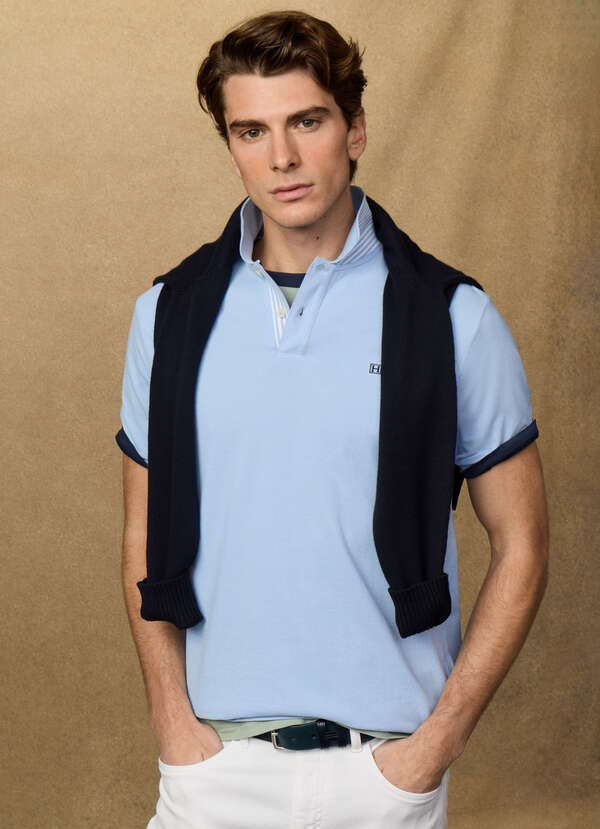Classic Fit Short Sleeve Striped Trim Polo