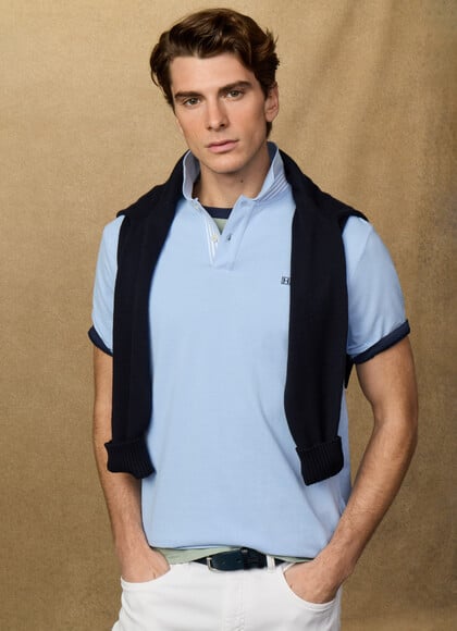 Classic Fit Short Sleeve Striped Trim Polo