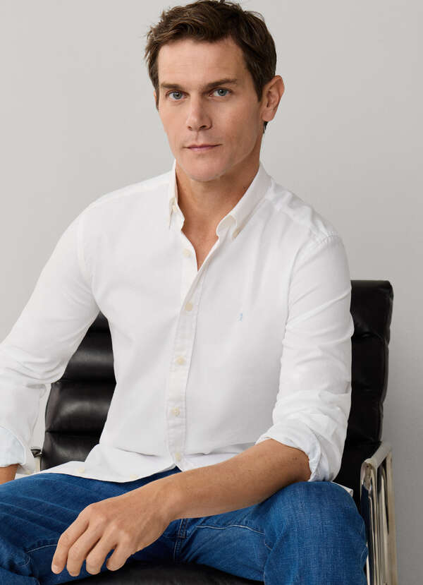 Tailored Fit Garment Dyed Oxford Shirt Tailored Fit Garment Dyed Oxford Shirt