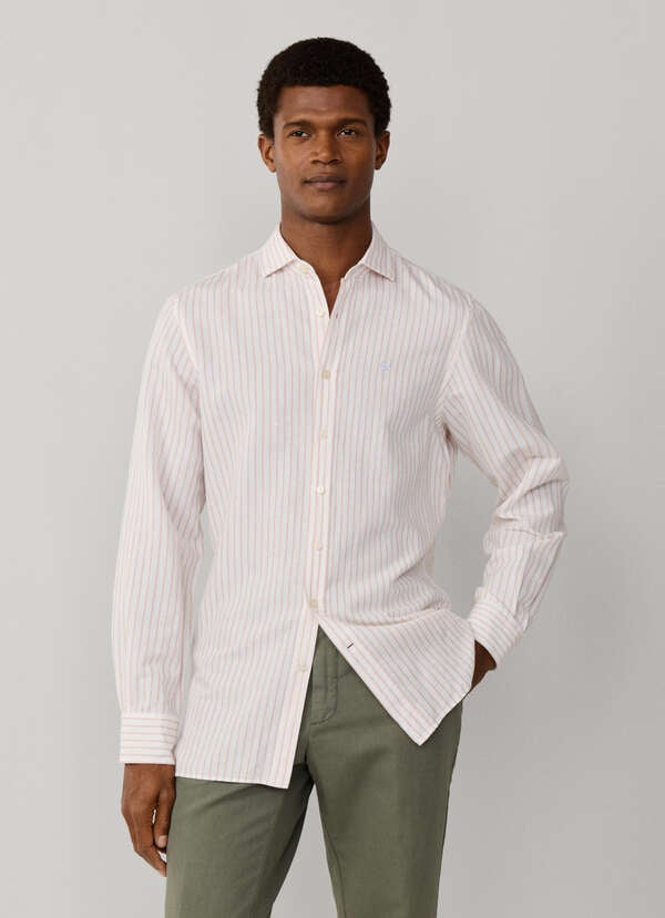 Tailored Fit Cotton-Linen Stripe Shirt - 2 Tailored Fit Cotton-Linen Stripe Shirt - 2