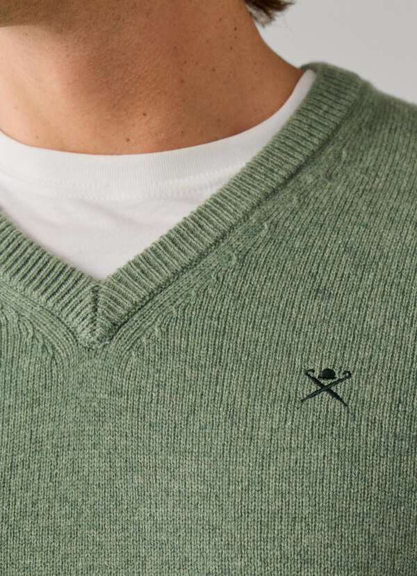 Lambswool V-Neck Jumper - 2