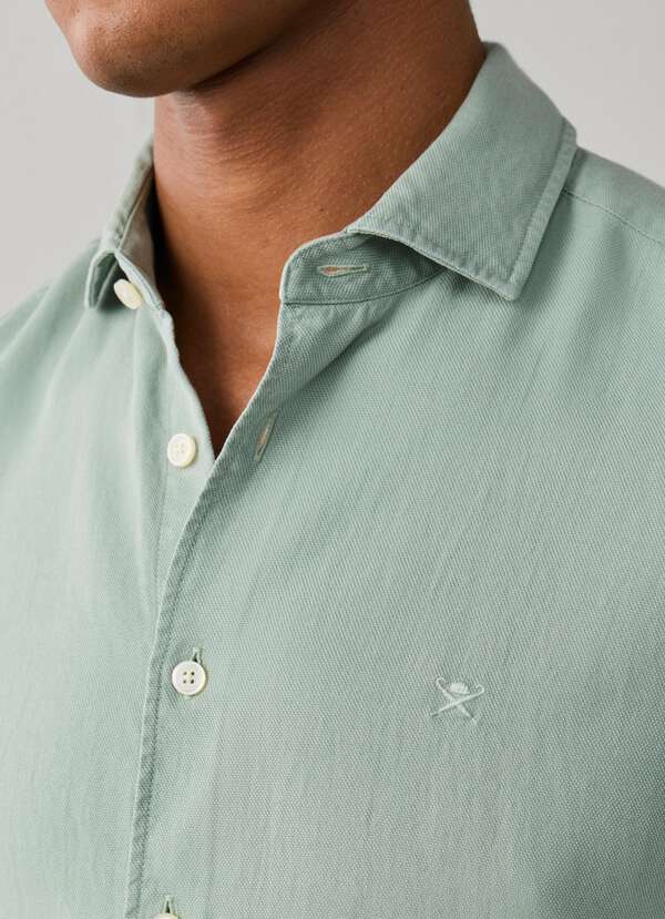 Tailored Fit Garment Dyed Textured Shirt - 2 Tailored Fit Garment Dyed Textured Shirt - 2